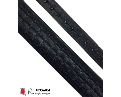 Крючки на ленте 3 ряда арт.K010-1 цв.черный уп.45 м.