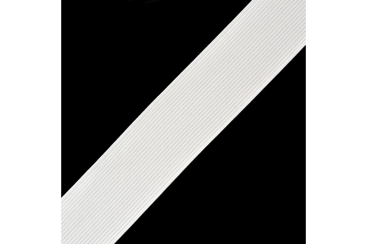 Резинка вязаная шир.4 см (40 мм) арт.7384-1 цв.белый уп.50 м